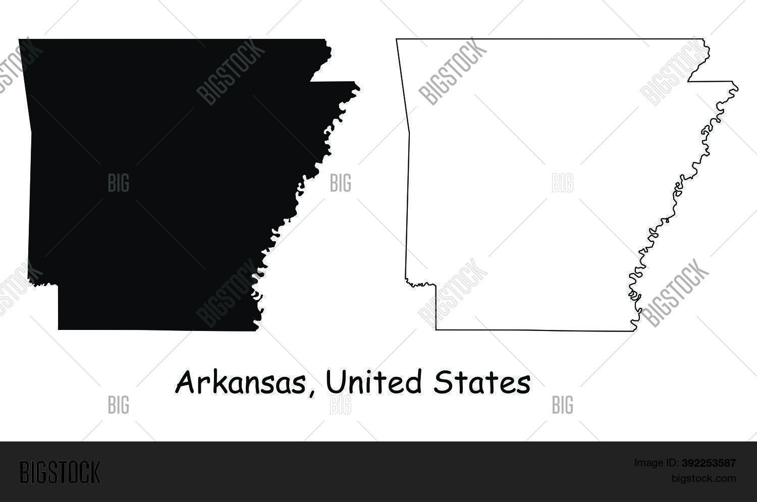 Arkansas Ar State Map Vector & Photo (Free Trial) | Bigstock