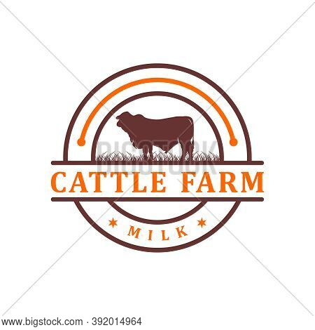 Vintage Cowhide Circle Logo Design Or Brand