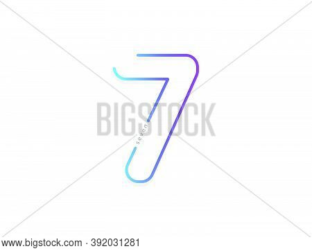 7 Number, Modern Gradient Font Alphabet. Trendy, Dynamic Creative Style Design. For Logo, Brand Labe