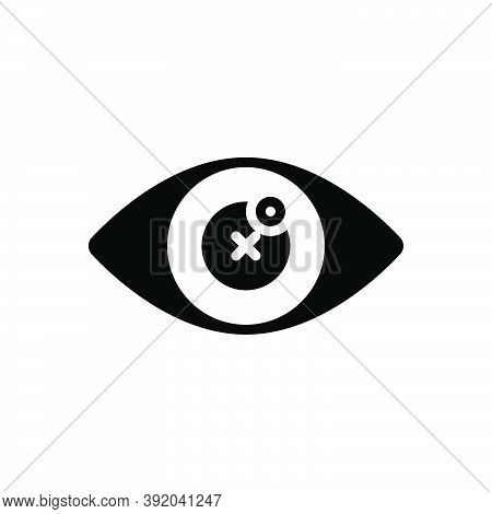 Black Solid Icon For Blind Eye Blindness Retina Optical Sightless Viewless Eyeless