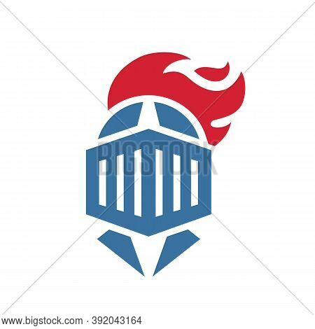 Knight Armor Logo Icon Design, Warrior Helmet Symbol