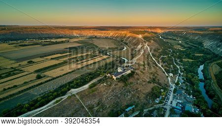 Aerial View Of A Butuceni Village. Old Orhei Is A Historical And Archaeological Complex In The Epony