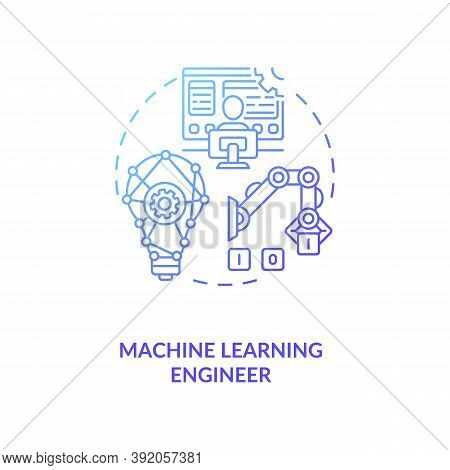 Machine Learning Engineer Concept Icon. Future Way Of Getting Well Payed Work. Popular Tech Vacancie