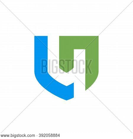 Letter Lj Shield Logo, Abstract Monogram Design