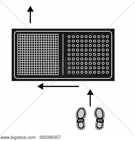 Disinfectant Mat. Sanitizing Mat. Antibacterial Entry Rug In Flat Style. Disinfecting Carpet For Sho