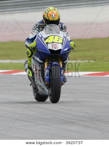 Italian Valentino Rossi Of Fiat Yamaha Team At 2008 Polini Malaysian Motorcycle Grand Prix Sepang Ci