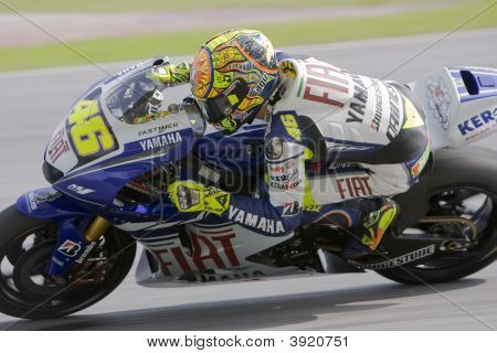 Italian Valentino Rossi Of Fiat Yamaha Team At 2008 Polini Malaysian Motorcycle Grand Prix Sepang Ci