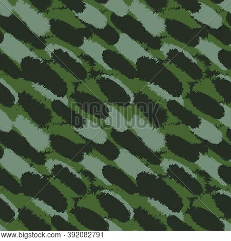 Green Brush Stroke Fur Seamless Pattern