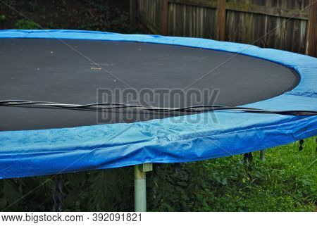 Dangerous Live Downed Power Line Draped Across Trampoline