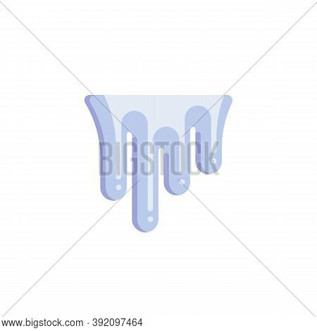 Snow Icicles Flat Icon, Frozen Icicle Vector Sign, Colorful Pictogram Isolated On White. Symbol, Log