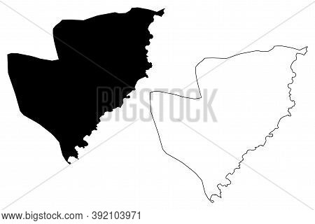 Cantagalo District (democratic Republic Of Sao Tome And Principe, Saint Thomas And Prince) Map Vecto