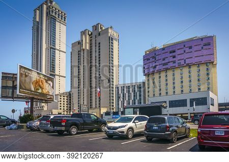 Niagara Falls City, Ontario, Canada July, 2015 - View Of The Various Hotels And Accommodation Buildi