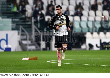 Torino, Italy. 25th October 2020. Alvaro Morata  Of Juventus Fc During The Serie A Match  Between Ju