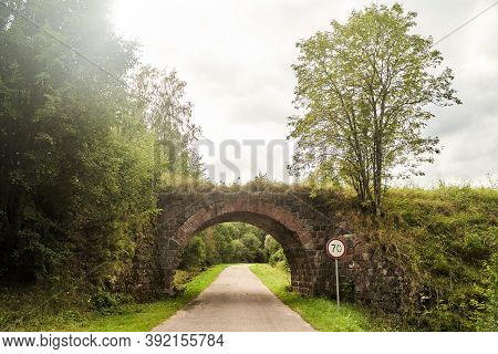 Old German Bridge. The Bridge Of The Rominten Forest. Kaliningrad Region.