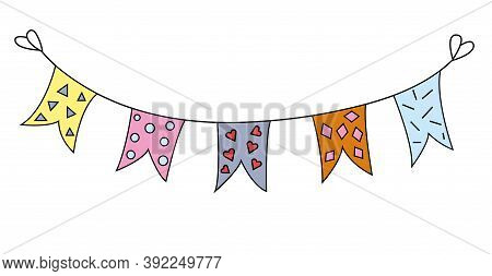 Linear Icon Multicolored Festive Check Boxes With Patterns. Icon For The Holiday. Trendy Flat Design