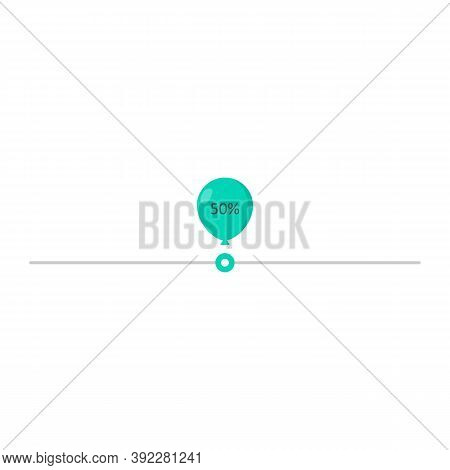 Line Slider Bar With Percent. Balloon Icon. Scroll Bar Concept.