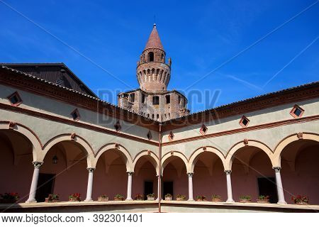 Rivalta Trebbia, Italy, August 25, 2020 - View Of Rivalta Castle In Rivalta Trebbia Town, Piacenza P