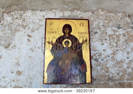 Icona all'interno del monastero di Tsambika