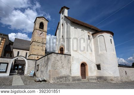 Mustair, Switzerland, September 11, 2020 - The Convent Of St. John In Mustair, Unesco World Cultural