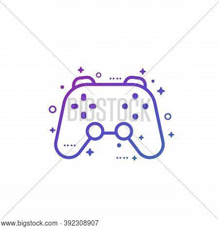 Gamepad Icon On White, Trendy Style, Eps 10 File, Easy To Edit