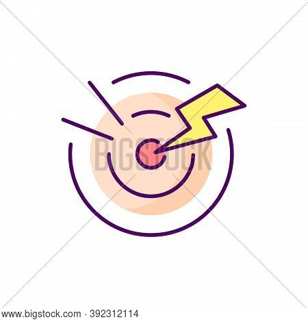 Acute Pain Rgb Color Icon. Sudden And Severe Feeling In Abdomen. Stomach Infection. Digestive Disord