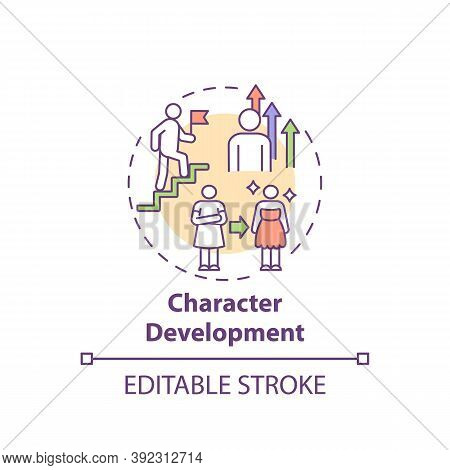 Character Development Concept Icon. Creative Writing Elements. During Story Upgrading. Improving To 