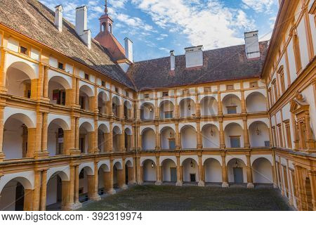 Graz, Austria-october 14, 2019: Interior Courtyard Of Eggenberg Palace, The Most Significant Baroque