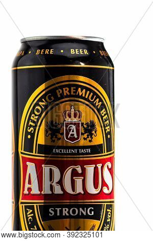 Argus Premium Lager Beer. Lild Supermarket Own Brand Beer. Studio Photo Shoot In Bucharest, Romania,