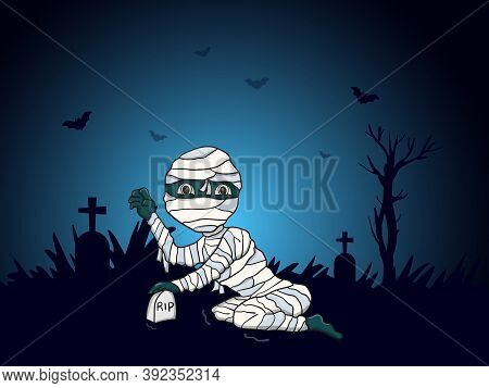Illustration Vector Graphic Of Mummy Perfect To Banner, Icon, Poster, Card, Etc.