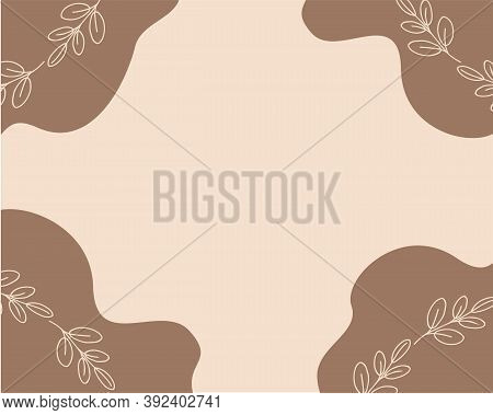 Banner With Abstract Background, Template With Modern Background And Leaves, Vector Illustration