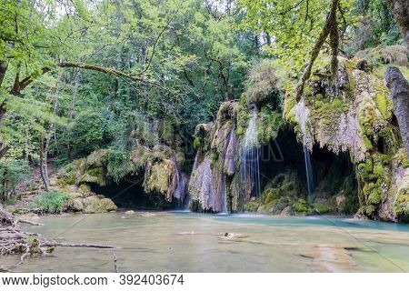 Jura Tufs Waterfall, With Its Spectacle Limestone Sculptures, France