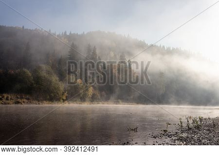 Foggy Autumn Morning On The Vilva River