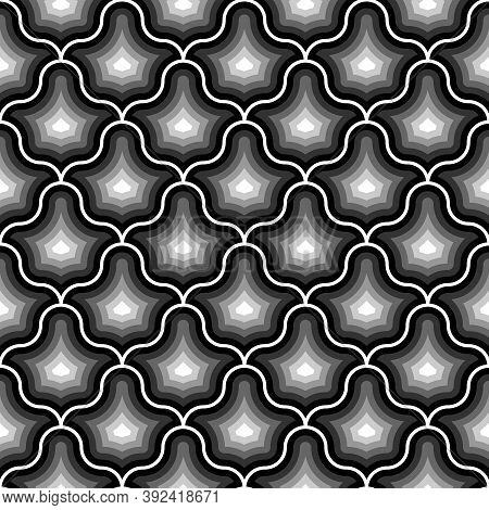 Interlocking Figures Tessellation Background. Floral Shapes Images. Ethnic Mosaic Tiles Motif. Mosai