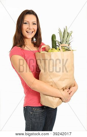 glÃ¼ckliche Frau mit EinkaufstÃ¼ten