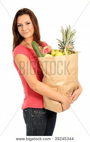 glÃ¼ckliche Frau mit EinkaufstÃ¼ten