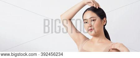 Young Asian Woman Beauty Face Make Up For Skincare Cosmetic
