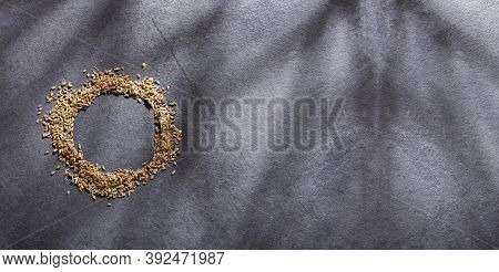 Pimpinella Anisum - Dried Anise Seeds. Text Space