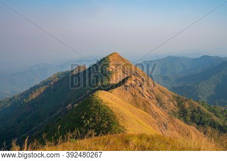 Beautiful Landscape In The Mountains At Khao Chang Puak Mountain Thailand