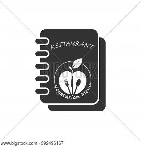 Vegetarian Menu Book. Simple Vector Icon. Flat Style