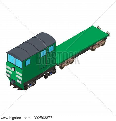 Railway Flatcar Icon. Isometric Illustration Of Railway Flatcar Vector Icon For Web