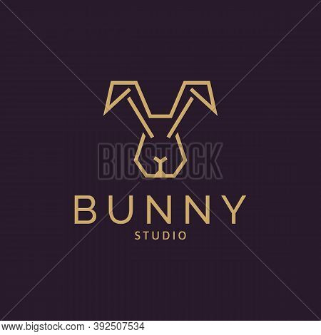Elegant Rabbit Logo Minimalist. Template Creative Design Vector. Graphic Symbol For Corporate Busine