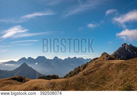 The Carnic Alps In A Colorful Autumn Day
