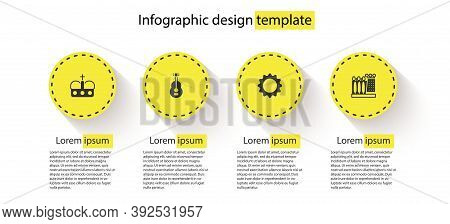 Set Crown Of Spain, Spanish Guitar, Sun And Dali Museum. Business Infographic Template. Vector