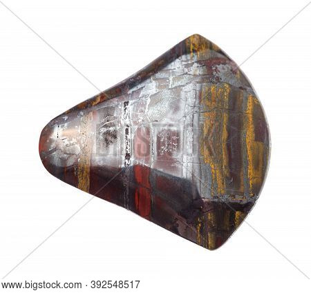 Cabochon From Jaspillite (jaspilite) Gemstone Isolated On White Background