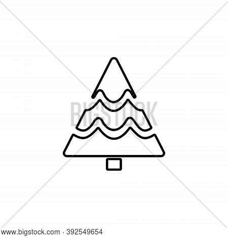 Christmas Tree Icon. Evergreen Conifer. Fir, Spruce Or Pine Symbol.