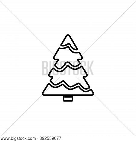 Christmas Tree Icon. Evergreen Conifer. Fir, Spruce Or Pine Symbol.