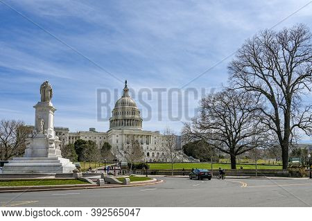 Washington Dc, Usa - March 27, 2019: United States Capitol And Capitol Hill Viewed From The National