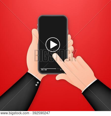 Video Smartphone, Great Design For Any Purposes. Live Video Streaming. Web Design. Digital Device. V