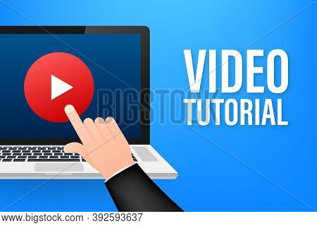 Video Tutorials Icon Concept. Study And Learning Background, Distance Education And Knowledge Growth
