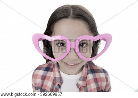 Love From First Sight. Kid Happy Lovely Feels Sympathy. Kid Girl Heart Shaped Eyeglasses. Girl Adora